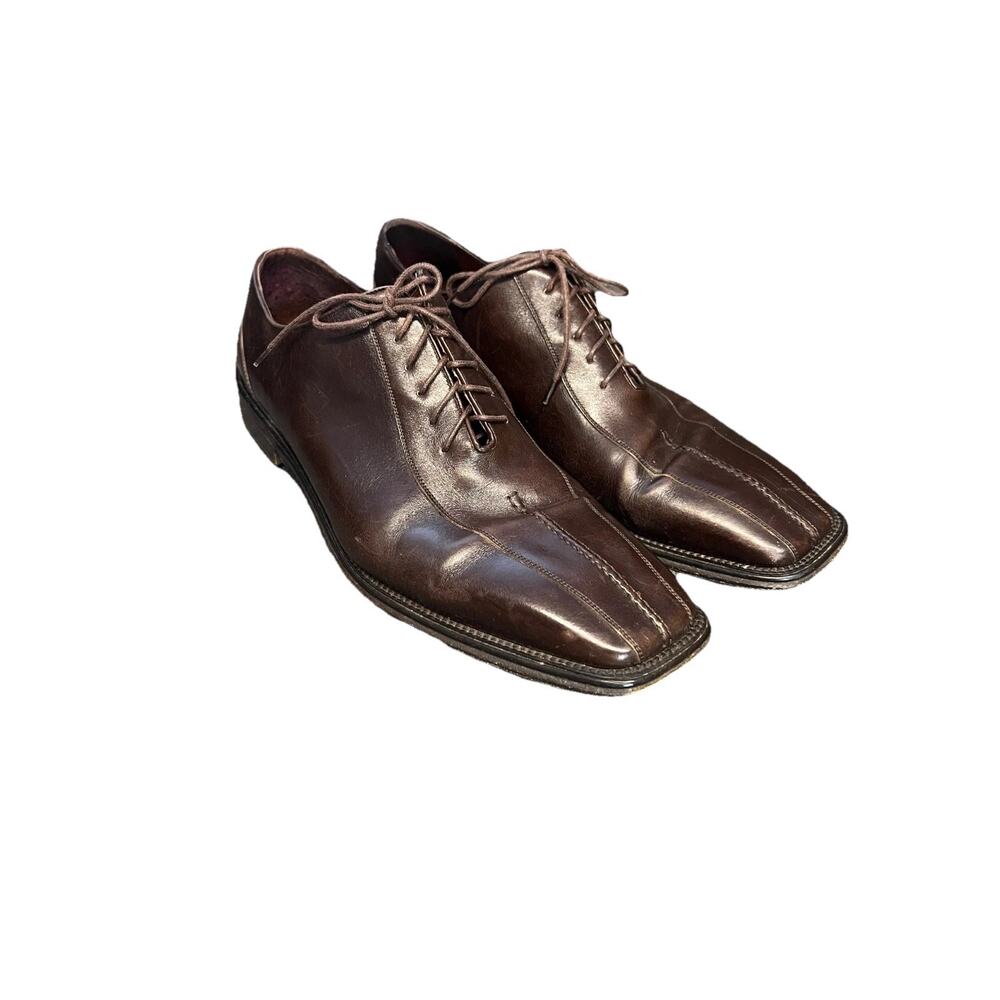 Bachrach Oxford Dress Shoes Mens Sz 12 Brown Leather Split Square Toe Corporate